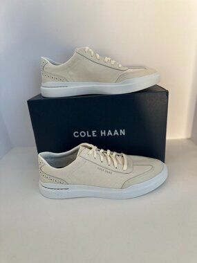 Cole Haan GrandPro Rally Ivory Canvas T-Toe Sneakers Men's Size 10M C41950